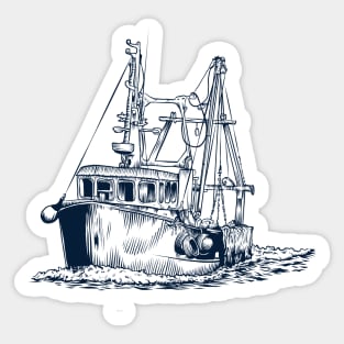 Fishing Boat / Vintage Fishing Boat / Fishing Boat Design Sticker